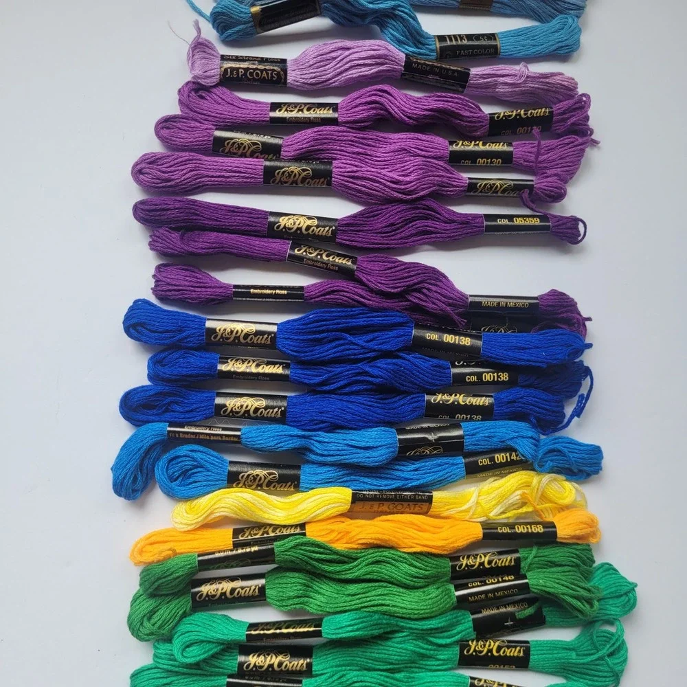 Vintage Embroidery Floss Lot JP Coats American Thread Co Star Six Strand